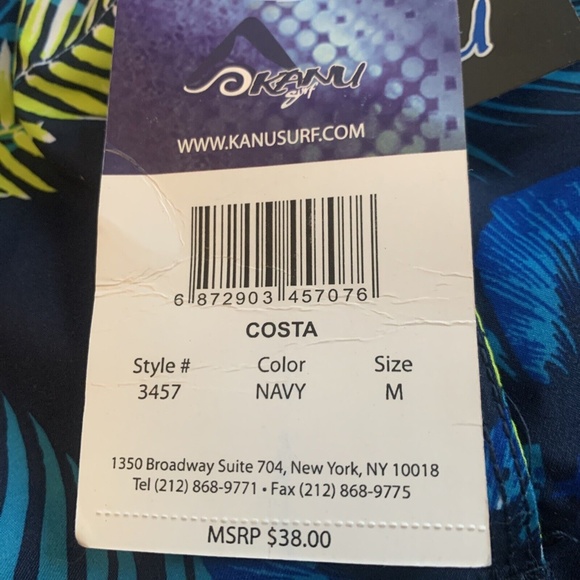 Kanu Surf Board Shorts Swim Trunks Size Medium Tropical Pockets Brief Lining NWT - Picture 11 of 14